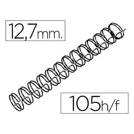 ESPIRAL GBC PRETA MODELO WIRE 3:1 12,7 MM N.8 COM CAPACIDADE