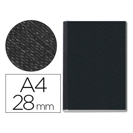 10un CAPA DE ENCADERNACAO CHANNEL RIGIDA PRETO LOMBADA 28 MM