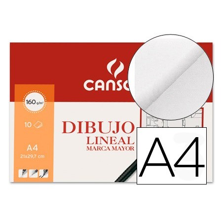 PAPEL DESENHO MARCA MAYOR 160GRDIN A-4 EN MINIPACKS DE 10 FO