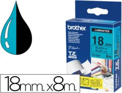 FITA BROTHER TZ-541 LAMINADA AZUL-PRETO 18MM X 8M