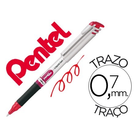 12un ROLLER PENTEL BL17 ENERGEL PONTA METAL VERMELHO