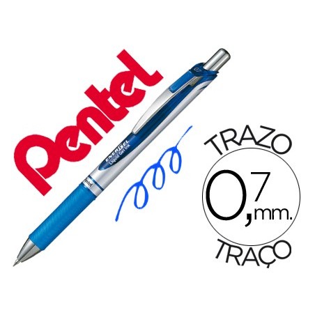 12un ROLLER PENTEL BL77 0,7 MM ENERGEL RECTRACTIL AZUL