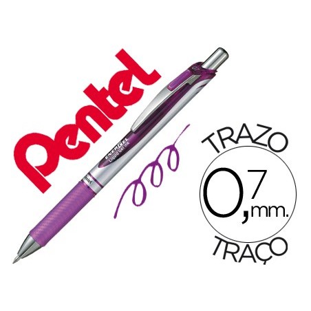 12un ROLLER PENTEL BL77 0,7 MM ENERGEL RECTRACTIL VIOLETA