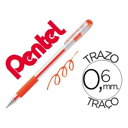 12un ROLLER PENTEL K116 GEL GRIP LARANJA