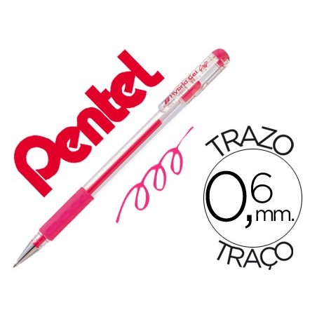 12un ROLLER PENTEL K116 GEL GRIP ROSA