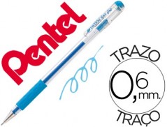 12un ROLLER PENTEL K116 GEL GRIP AZUL CLARO