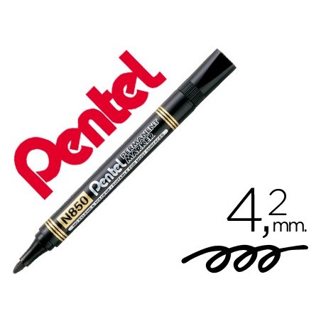 12un MARCADOR PENTEL N850 PERMANENTE PONTA REDONDA PRETO