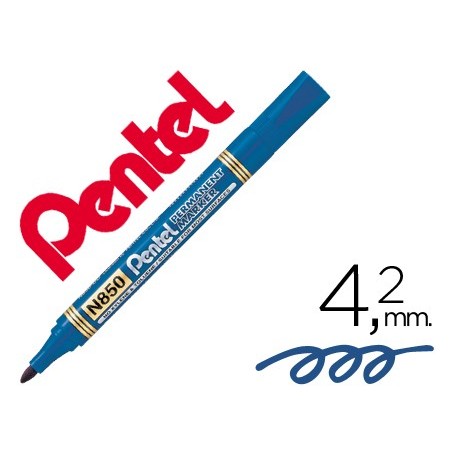 12un MARCADOR PENTEL N850 PERMANENTE PONTA REDONDA AZUL