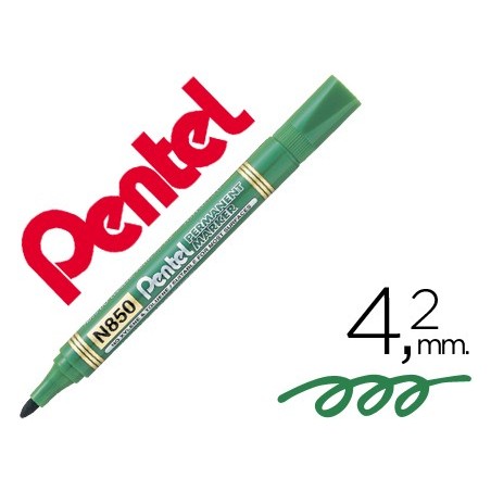 12un MARCADOR PENTEL N850 PERMANENTE PONTA REDONDA VERDE