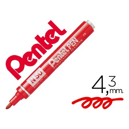 12un MARCADOR PENTEL N50 PERMANENTE VERMELHO