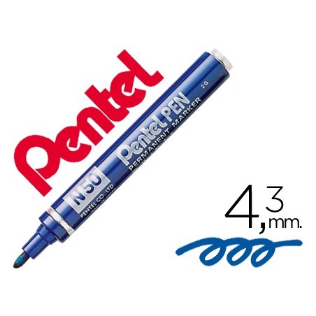12un MARCADOR PENTEL N50 PERMANENTE AZUL