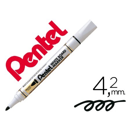 12un MARCADOR PENTEL MW85 QUADROS BRANCOS 4,2 MM PRETO