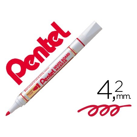 12un MARCADOR PENTEL MW85 QUADROS BRANCOS 4,2 MM VERMELHO
