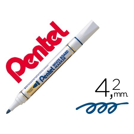 12un MARCADOR PENTEL MW85 QUADROS BRANCOS 4,2 MM AZUL