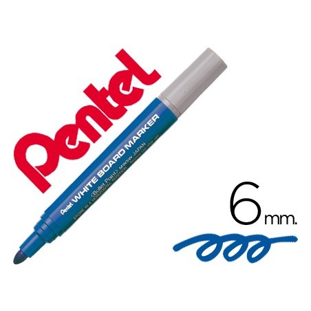 12un MARCADOR PENTEL MW5W QUADRO BR 6 MM AZUL