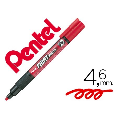 12un MARCADOR PENTEL MMP20 PAINT VIDRO E PLASTICO VERMELHO