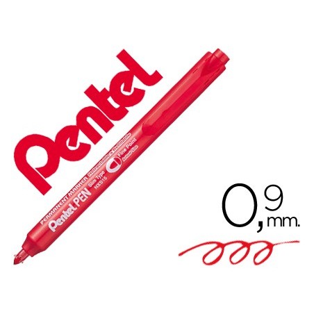 12un MARCADOR PENTEL NXS15 PERMANENTE RETRACTIL 4,5 MM VERME