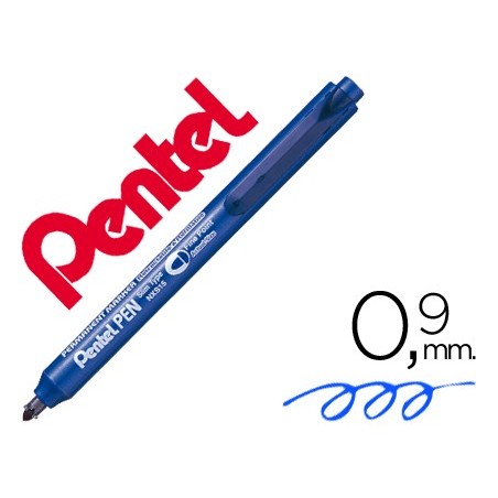 12un MARCADOR PENTEL NXS15 PERMANENTE RETRACTIL 4,5 MM AZUL