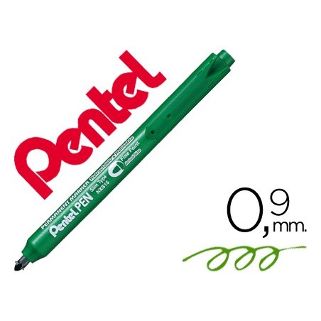 12un MARCADOR PENTEL NXS15 PERMANENTE RETRACTIL 4,5 MM VERDE