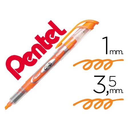 12un MARCADOR PENTEL SL12 FLUORESCENTE LARANJA