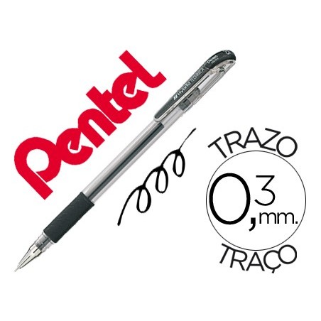12un ROLLER PENTEL KN103 TECHNICA 0,3 PRETO