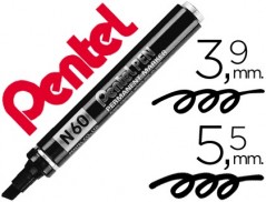12un MARCADOR PENTEL N60 PERMANENTE BISELADO PRETO