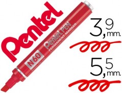 12un MARCADOR PENTEL N60 PERMANENTE BISELADO VERMELHO