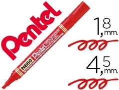 12un MARCADOR PENTEL N860 PERMANENTE BISELADO VERMELHO