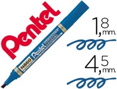 12un MARCADOR PENTEL N860 PERMANENTE BISELADO AZUL