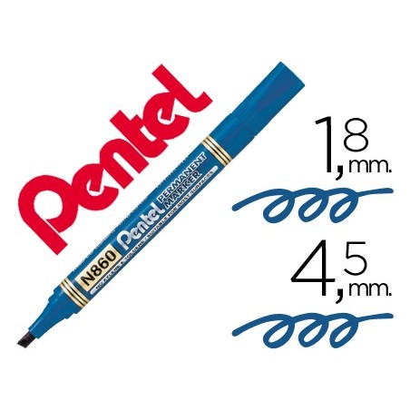 12un MARCADOR PENTEL N860 PERMANENTE BISELADO AZUL
