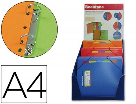 PASTA DE 4 ANEIS BEAUTONE 25 MM COM 5 SEPARADORES 3 ABAS ELA