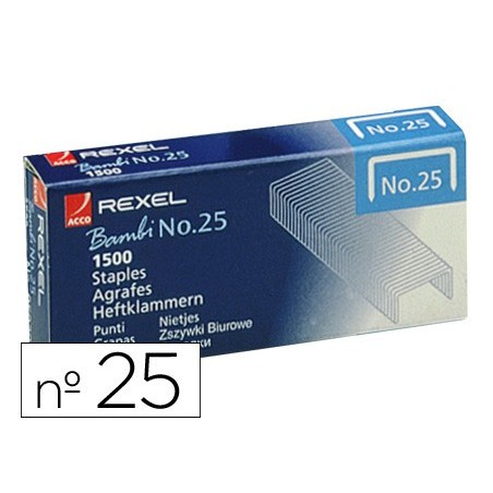 AGRAFES REXEL N. 25 21/4 -CAIXA DE 1500