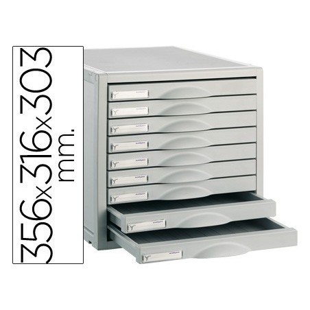 BLOCO CLASSIFICADOR 8409C 356X316X303 MM 9 GAVETAS COR CINZA