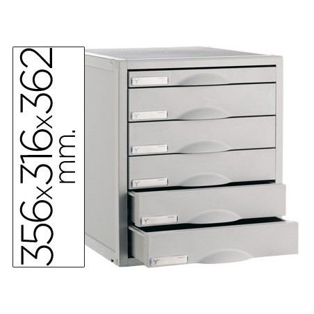 BLOCO CLASSIFICADOR 8206C 356X316X362 MM 6 GAVETAS COR CINZA