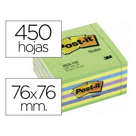 BLOCO NOTAS ADESIVAS POST-IT 76X76 MM CUBO COR AZUL E VERDE