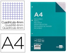 RECARGA LIDERPAPEL DIN-A4 100F QUADRICULADO 4 MM 4 FUROS COM