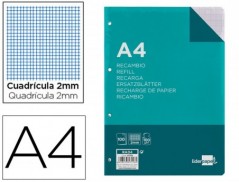RECARGA LIDERPAPEL DIN-A4 100F QUADRICULADO 2 MM 4 FUROS COM