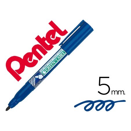 12un MARCADOR PENTEL PERMANENTE PONTA REDONDA AZUL