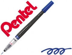 5un PINCEL COM TINTA A BASE DE AGUA PENTEL GFL AZUL PONTA DE
