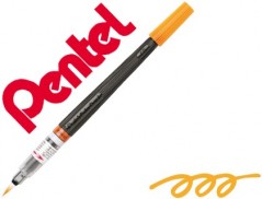 5un PINCEL COM TINTA A BASE DE AGUA PENTEL GFL LARANJA PONTA