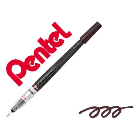 5un PINCEL COM TINTA A BASE DE AGUA PENTEL GFL SEPIA PONTA D