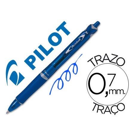 10un ESFEROGRAFICA PILOT ACROBALL AZUL TINTA OLEO PONTA DE E