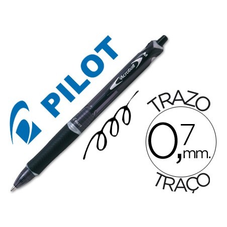 10un ESFEROGRAFICA PILOT ACROBALL PRETO TINTA OLEO PONTA DE