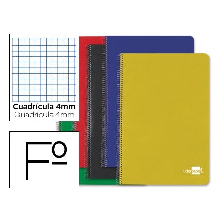 10un CADERNO ESPIRAL LIDERPAPEL CAPA DURA 80 FLS.5 CORES SOR
