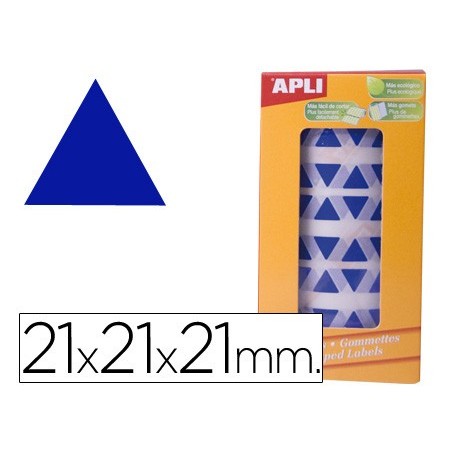 ETIQUETAS AUTO ADESIVAS TRIANGULARES 21X21X21 MM AZUL EM ROL