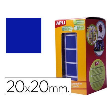 ETIQUETAS AUTO ADESIVAS QUADRADAS 20X20 MM AZUL EM ROLO