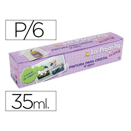 PINTURA LACA CRISTAL LA PAJARITA -SET DE 6 CORES SORTIDAS +P