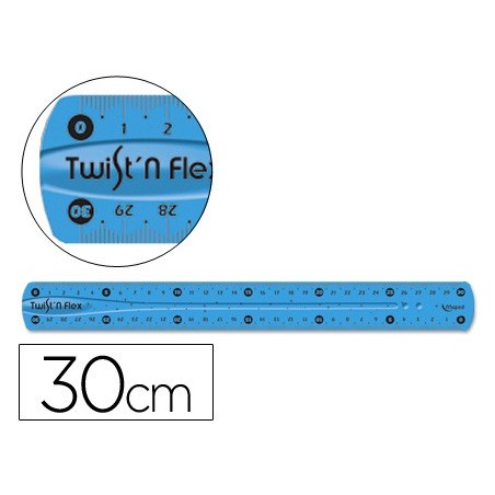 20un REGUA PLASTICO FLEXIVEL MAPED DE 30 CM CORES SORTIDAS