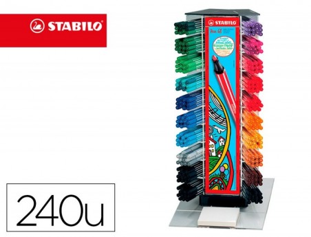 MARCADOR STABILO AGUARELAVEL PEN 68 COUNTER EXPOSITOR 240 MA