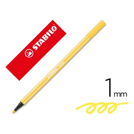 10un MARCADOR STABILO AGUARELAVEL PEN 68 AMARELO 1 MM